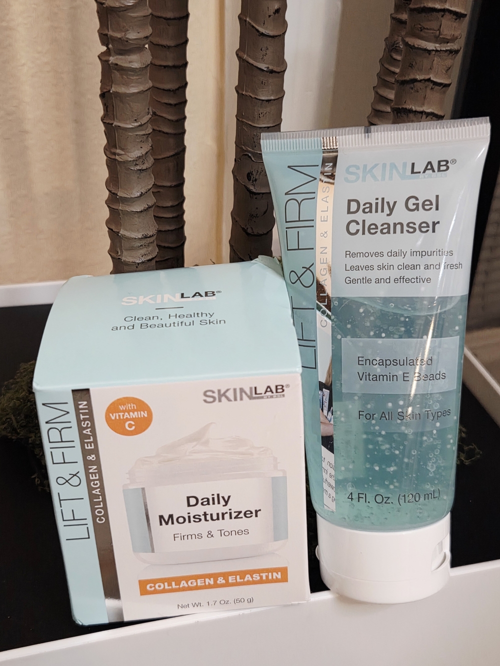 SkinLab Lift & Firm Collagen & Elastin Skincare Set – Daily Moisturizer +Cleanse